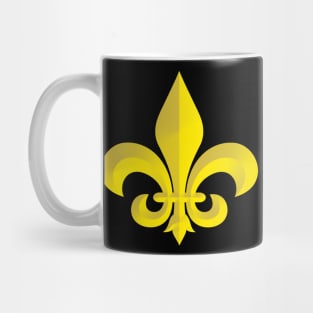 Gold Bevel Fleur De Lis New Orleans Style Mug